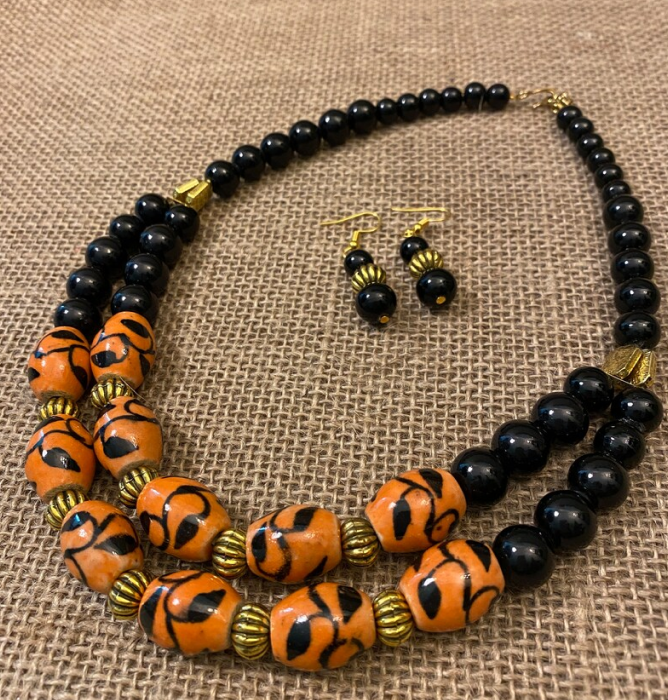orange-and-black-boho-handmade-boho-necklace